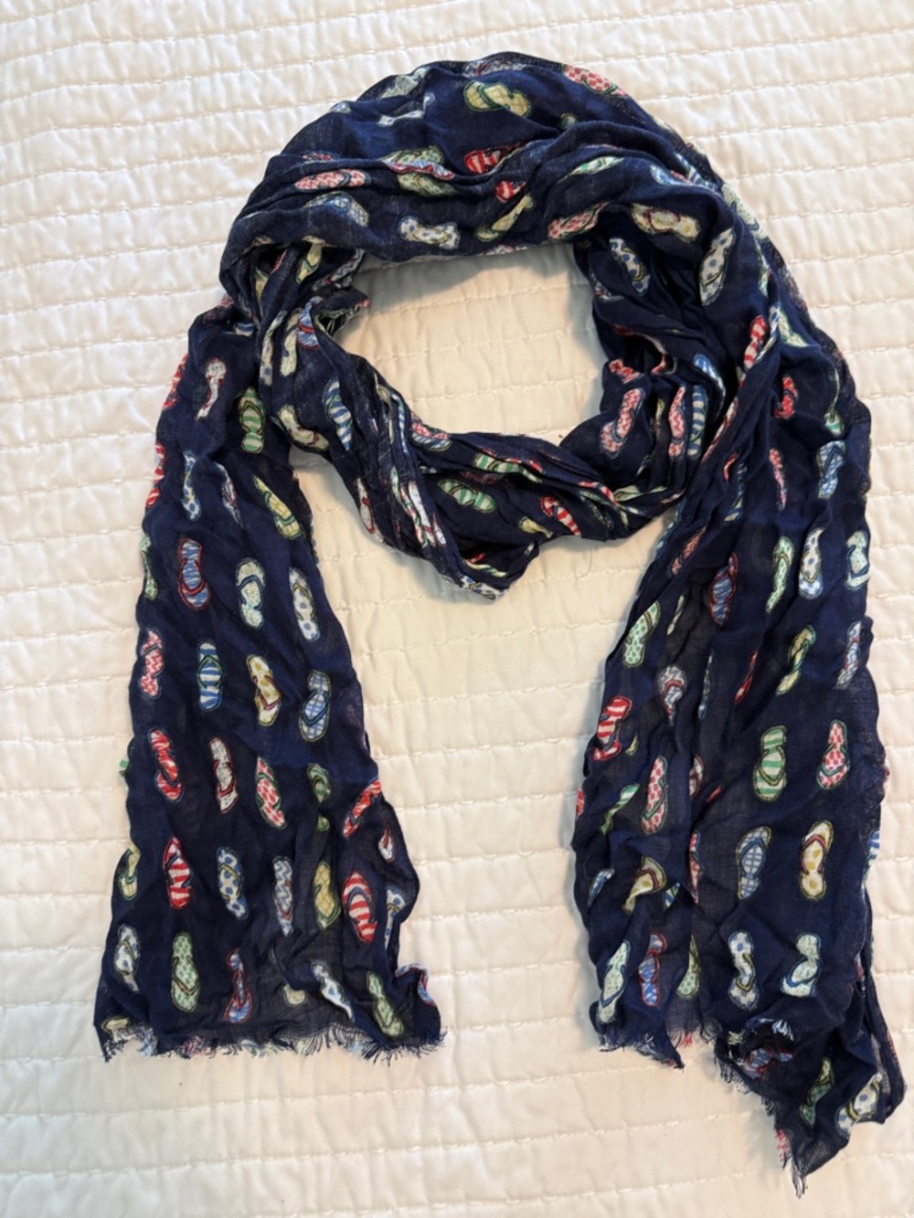 Navy Flip-Flop Print Lightweight Scarf